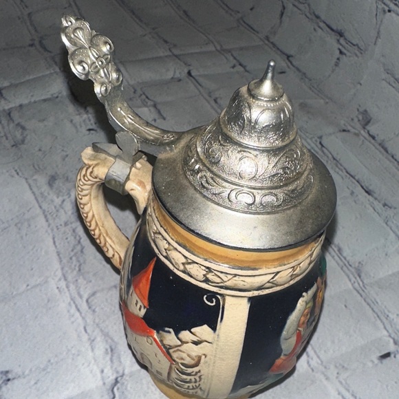 Vintage German Ceramic Beer Stein with Red Roof Church Accent - Picture 7 of 9